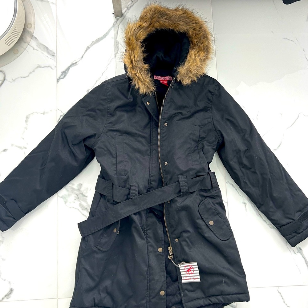 Black fur coat Womens